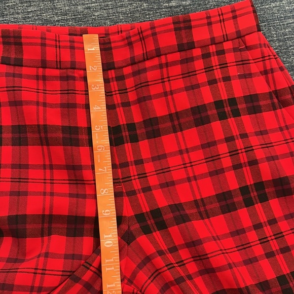 Ann Taylor Red Black Plaid Flare Pants, Size 10 - Picture 14 of 16